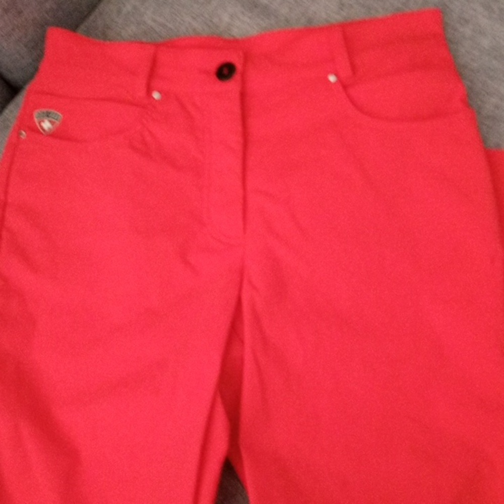 Post card ladies messala Red crop golf pants